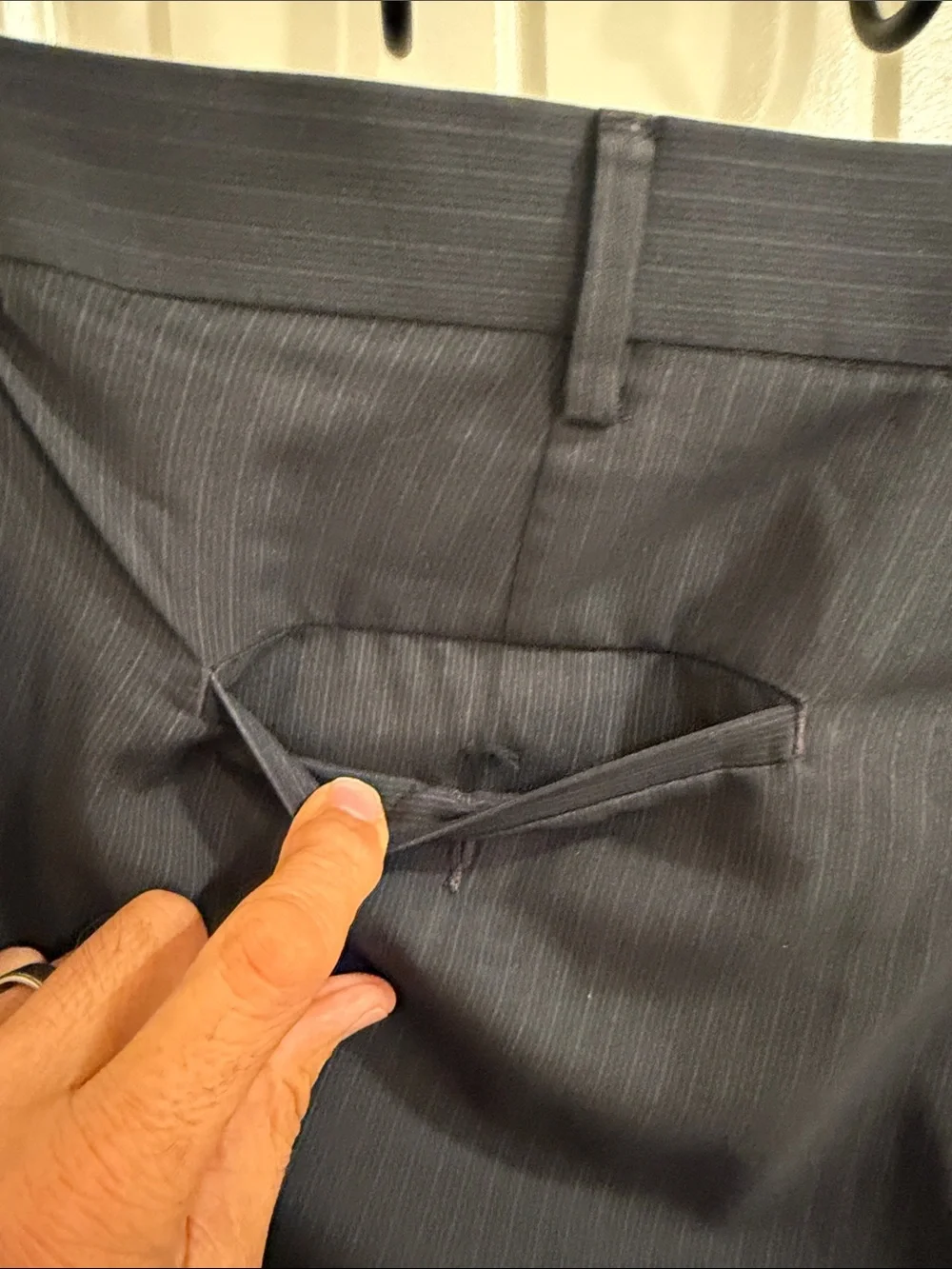 Perry Ellis Men's Dark Charcoal Pinstripe Dress Pants